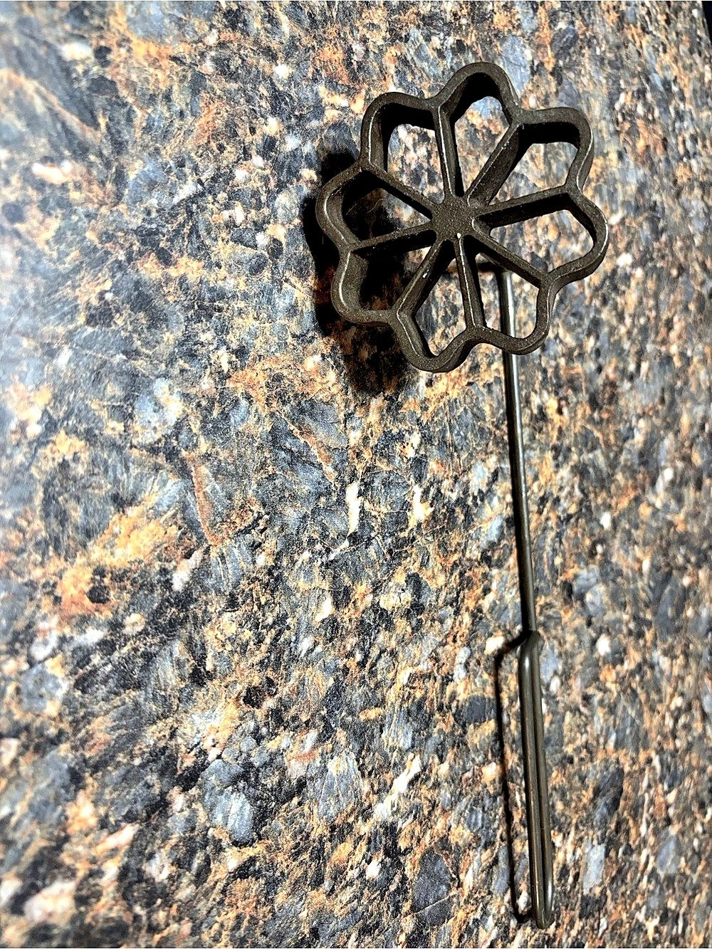 Vintage Flower Rosette Cookie Iron Mold Long Handle Scandinavian Fried Cookie Ma